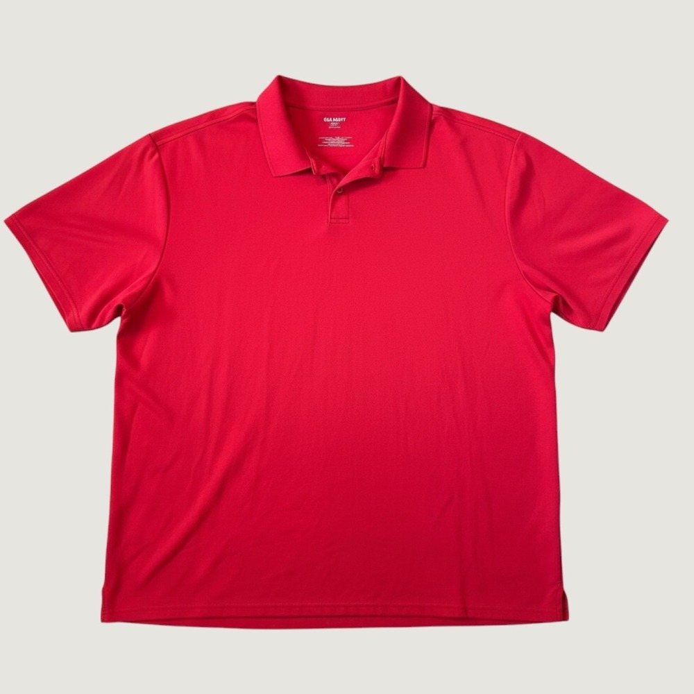 Old Navy Mens Go-Dry Performance Polo Shirt Red XXXL Tall 3XL T Short Sleeve